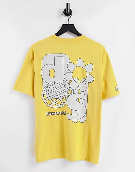 ASOS – Daysocial – Lockeres T-Shirt in schwerer Qualität mit Grafikprint au günstig online kaufen