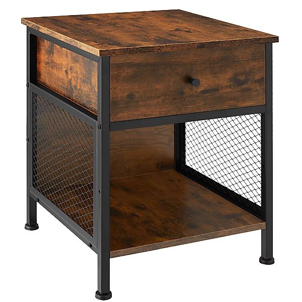 Nachttisch Killarney 45x46x55,5cm - Industrial Holz dunkel, rustikal günstig online kaufen