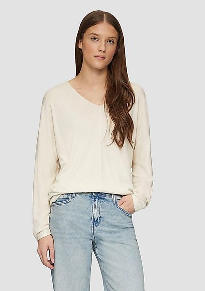 s.Oliver Langarmshirt T-Shirt Meliertes Langarmshirt mit Fledermausärmeln günstig online kaufen