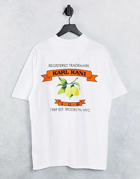 Karl Kani – T-Shirt in Weiß mit kleinem Signatur-Logo günstig online kaufen