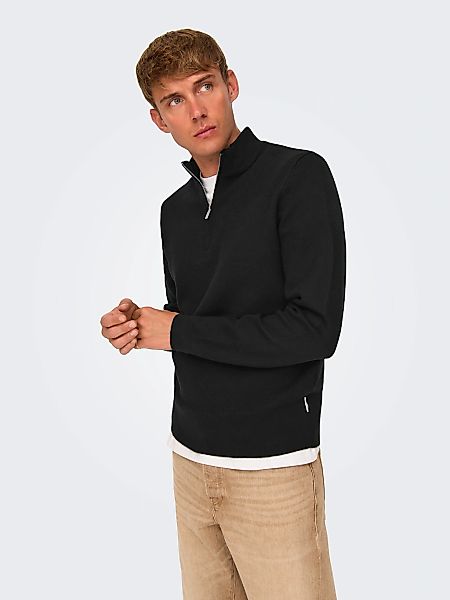 ONLY & SONS Troyer "ONSCOOPER REG 12 HALF ZIP HIGH NECK KNIT" günstig online kaufen