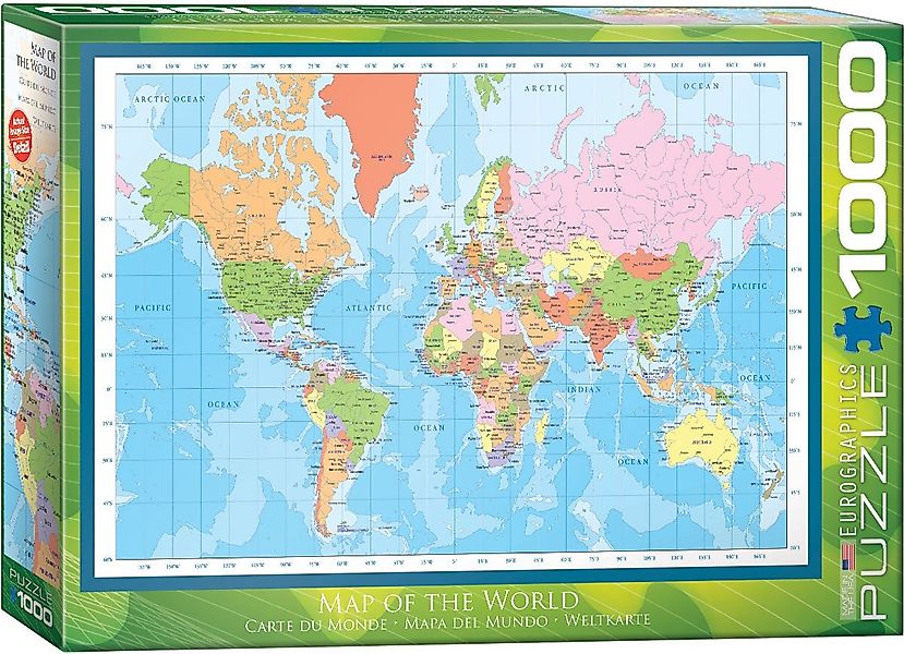 Puzzle 1000 Teile Puzzle - Puzzle - Moderne Weltkarte - Modern Map of the, günstig online kaufen