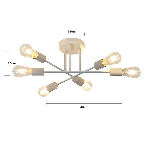 Nettlife Deckenleuchten Wohnzimmer 6 Flammig Weiß günstig online kaufen