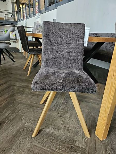 Polsterstuhl CORTINA 4er Set Anthrazit / Eiche natur lackiert günstig online kaufen