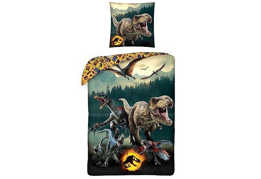 MTOnlinehandel Bettwäsche Jurassic World Dinosaurier 135x200 + 80x80 cm, 10 günstig online kaufen