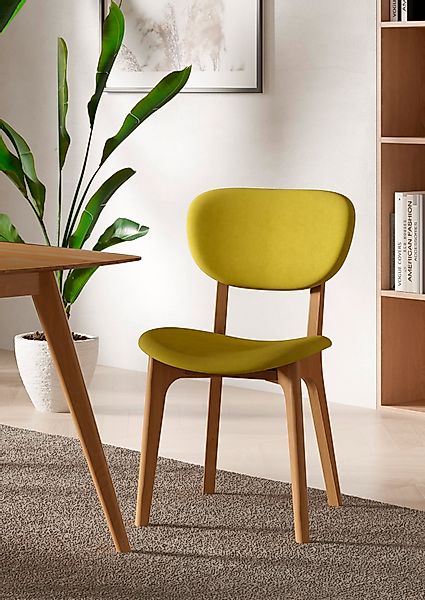 INOSIGN Stuhl »COZY Made in Italy« (Set) 2 Stk. Microfaser Gestell in Buche günstig online kaufen