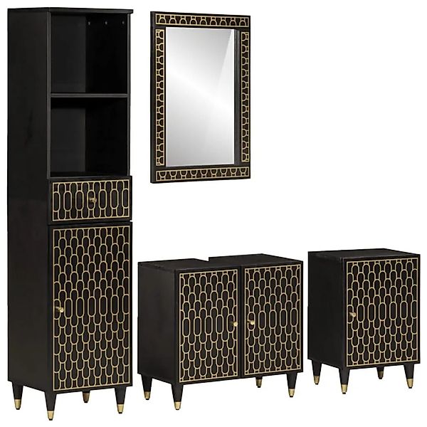 vidaXL 4-Tlg Badmöbel-Set Massivholz Mango 3206327 günstig online kaufen