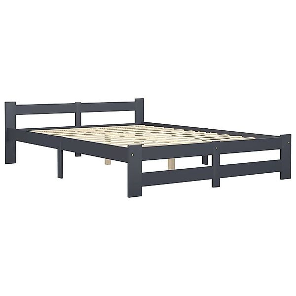 vidaXL Bett Massivholzbett Dunkelgrau Kiefer 140x200 günstig online kaufen