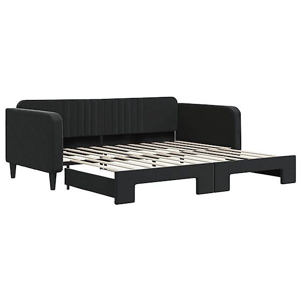 vidaXL Bett, Tagesbett Ausziehbar Schwarz 100x200 cm Samt günstig online kaufen