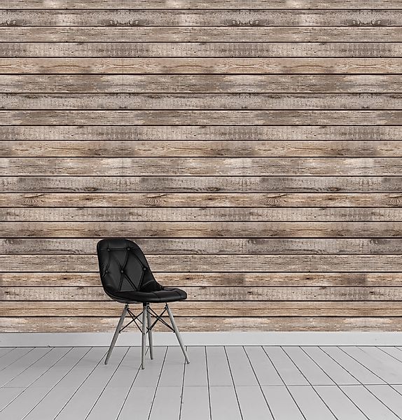 queence Vinyltapete »Fausto«, bedruckt-Motiv-gemustert-Holz-Retro, 90x250cm günstig online kaufen