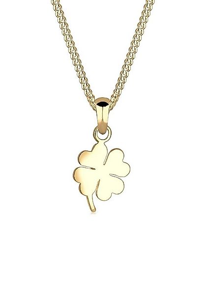 Elli Premium Kette mit Anhänger Kleeblatt Glücksbringer Talisman 585 Gelbgo günstig online kaufen