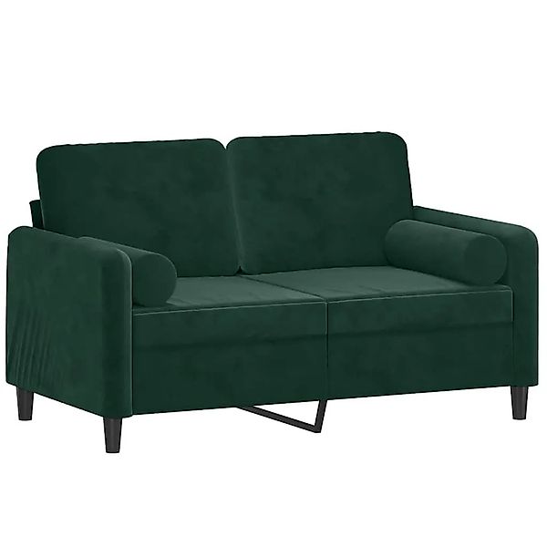 vidaXL 2-Sitzer-Sofa mit Zierkissen Dunkelgrün 120 cm Samt 3200873 günstig online kaufen