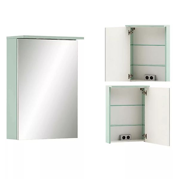 Spiegelschrank Badezimmer mit LED Beleuchtung SARAY-80 in Mintgrün, B/H/T: günstig online kaufen