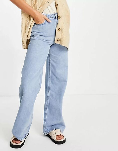 Envii – Betony – Jeans mit weitem Bein in hellblauer Waschung im Stil der 9 günstig online kaufen