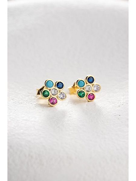 Nisan Ohrring-Set, 925 Silber Ohrstecker – Kleine Blume Ohrringe mit bunten günstig online kaufen