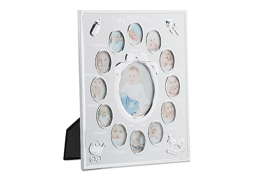 relaxdays Collagerahmen Babybilderrahmen "First Year", weiß günstig online kaufen