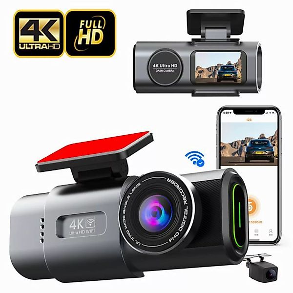 RWEUOQ Auto,2-Kanal 4K+1080P Autokamera 1.3 Zoll-Bildschirm Dashcam mit GPS günstig online kaufen