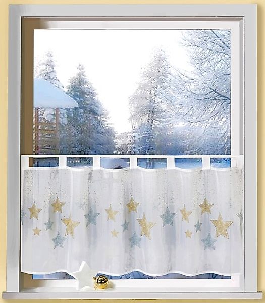 Weckbrodt "Astrid" Schlaufen 1 tlg. Bistro, Voile, bedruckt, Sterne, HxB 45 günstig online kaufen