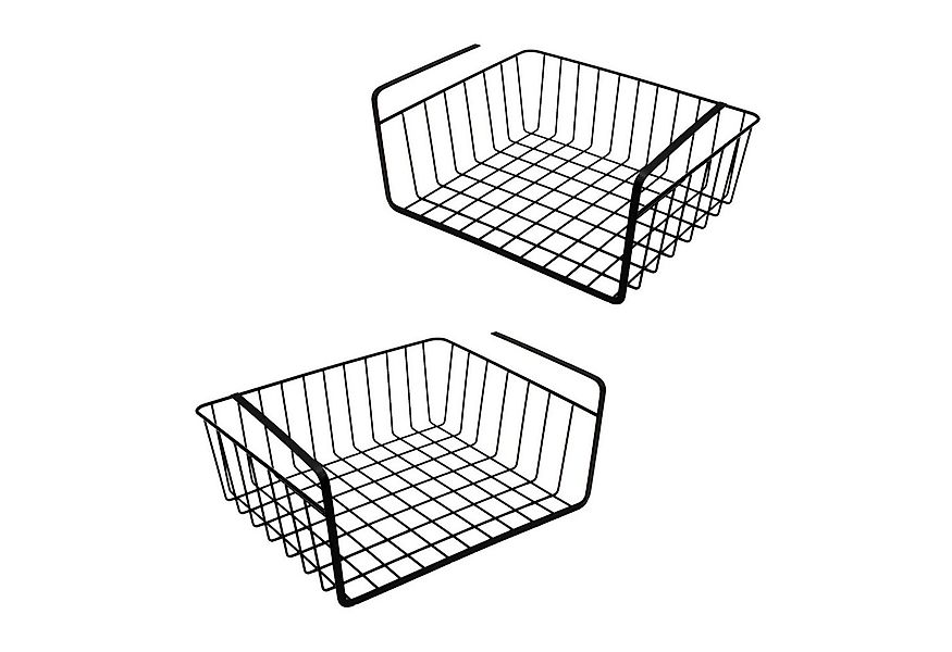 Spetebo Regalkorb Unterregal Hängekorb aus Metall 2er Set schwarz (Anzahl, günstig online kaufen