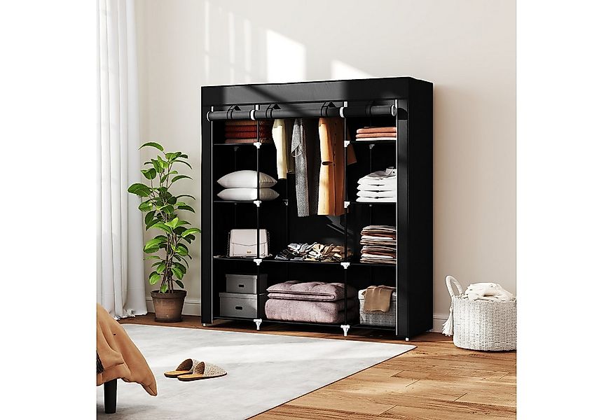 HOMCOM Stoffschrank Faltschrank mit1 Kleiderstange, 9 Regale (Tragbare Gard günstig online kaufen