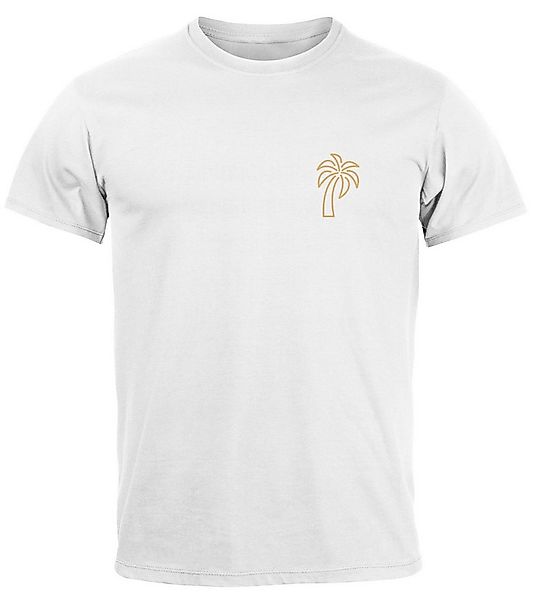 Neverless Print-Shirt Herren T-Shirt Palme Logo Print Sommer Badge Emblem M günstig online kaufen