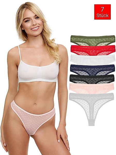 Tazzio String 7er-Pack Damen Tanga Unterhose F918 (Packung, 7-St., 7er-Pack günstig online kaufen
