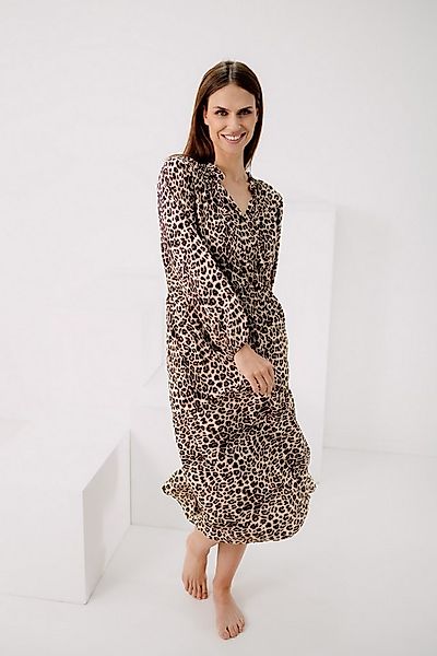 von Herzen Maxikleid Leokleid – langes Kleid mit Leoprint – V-Ausschnitt – günstig online kaufen