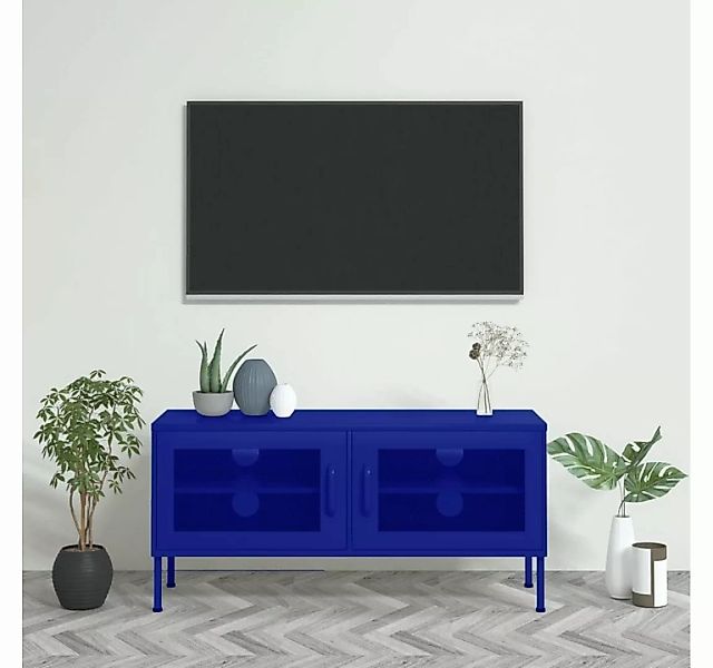 furnicato TV-Schrank Marineblau 105x35x50 cm Stahl günstig online kaufen