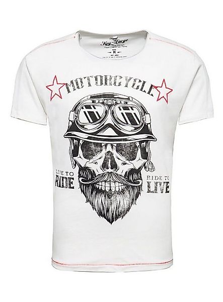 Key Largo T-Shirt für Herren Bearded Biker Skull Print Motiv vintage Look M günstig online kaufen