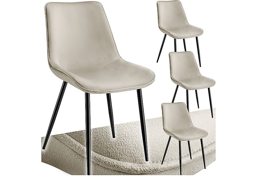 tectake Esszimmerstuhl Set Stuhl Monroe Samtoptik (Set, 4 St), Ergonomisch günstig online kaufen