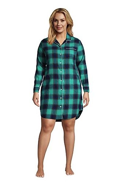 Flanell-Nachthemd mit Taschen in großen Größen, Damen, Größe: 52-54 Plusgrö günstig online kaufen