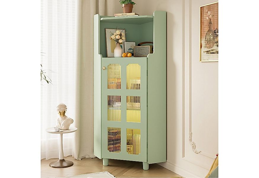 Flieks Eckschrank mit LED-Beleuchtung und Glastüren (1-St., B63,5x45x45xH12 günstig online kaufen