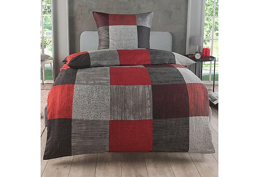 Malika Bettwäsche 155x220 + 80x80 cm atmungsaktiver Bettbezug, moderne Desi günstig online kaufen