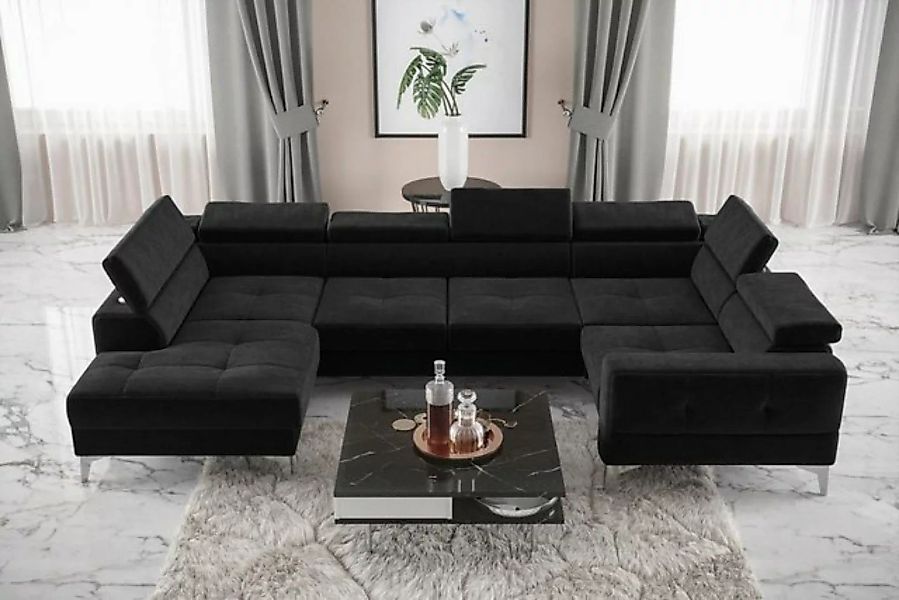 JVmoebel Ecksofa Modern Luxus Automatik Ecksofa Stoff U-Form Couch Textil, günstig online kaufen