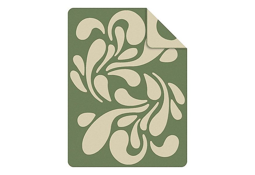 Wohndecke CORI, 150 x 200 cm, Grün, Beige, s.Oliver, Mischgewebe günstig online kaufen