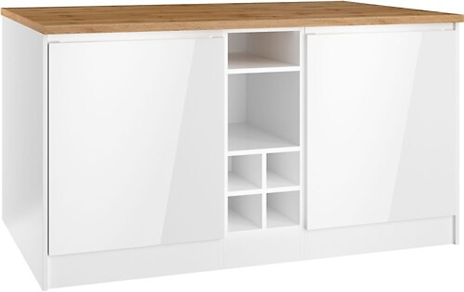 HELD MÖBEL Kücheninsel »Virginia«, Breite 153 cm, MDF-Fronten, Flaschenrega günstig online kaufen