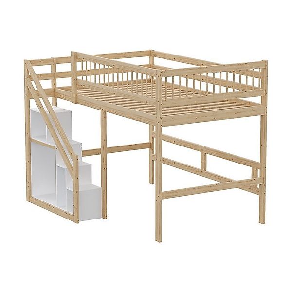 Gotagee Holzbett Massivholzbett mit Stauschrank Kinderbett 140x200cm Bettge günstig online kaufen