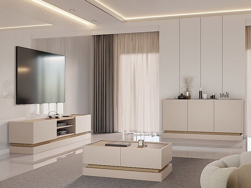 MIRJAN24 Wohnzimmer-Set Zarpant, (3er-Set, Kommode, Couchtisch, TV-Lowboard günstig online kaufen