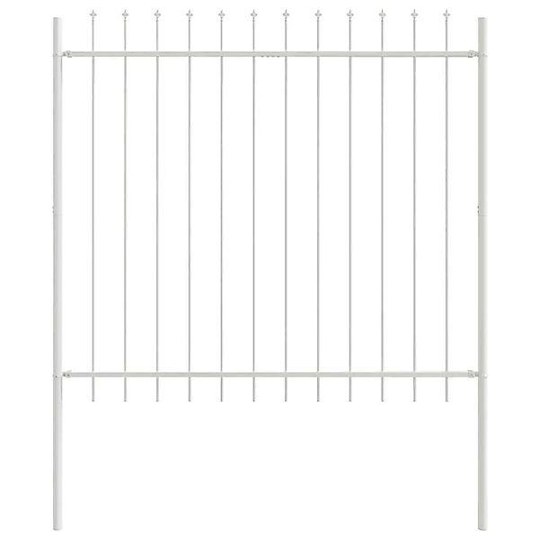 vidaXL Gartenzaun Weiß 11,9 x 1,5 m Pulverbeschichteter Stahl 3334142 günstig online kaufen