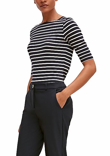 Comma Kurzarmshirt mit Streifen und slim günstig online kaufen