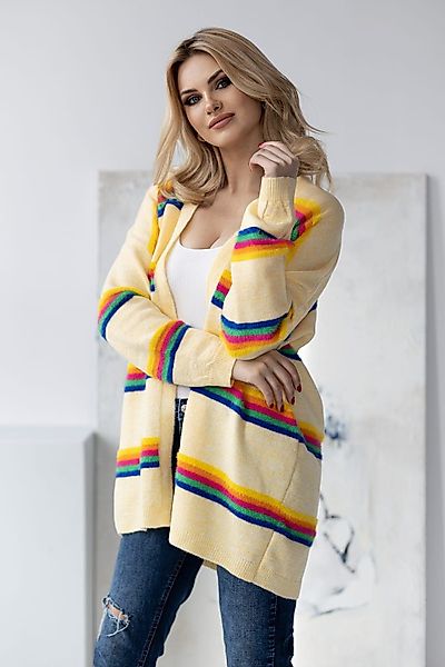 PeeKaBoo Cardigan Strickjacke gestreift lang günstig online kaufen