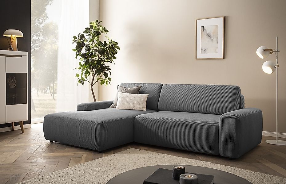 INOSIGN Ecksofa "TORGE (264cm), Schlafsofa in Cord, Samtvelours o Struktur günstig online kaufen