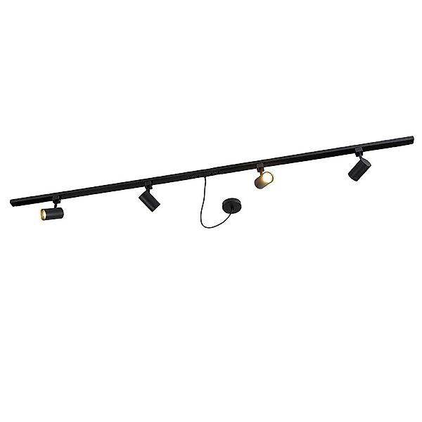 Qazqa Schienensystem-Sets Jeana, 200 cm, (1-tlg), GU10, Schwarz, Modern, St günstig online kaufen
