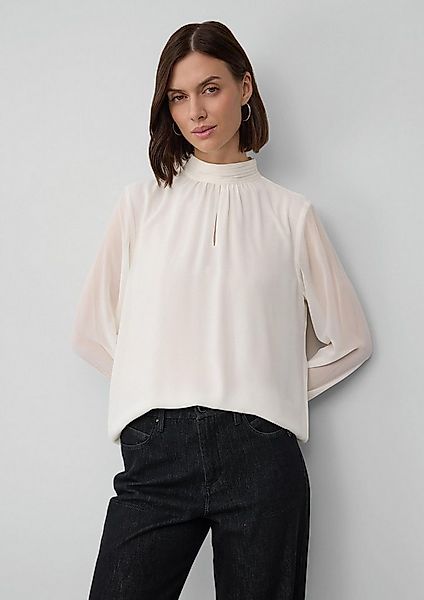 s.Oliver Langarmbluse Bluse Chiffon-Bluse mit Futter und Falten-Detail am K günstig online kaufen