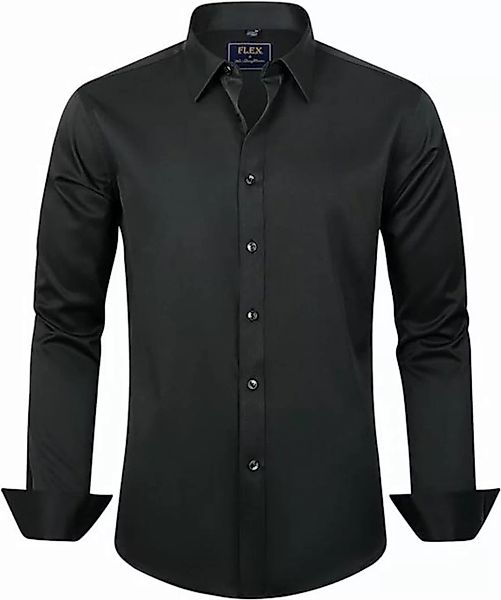 FIDDY Langarmhemd Einfarbiges, elastisches Freizeithemd für Herren günstig online kaufen