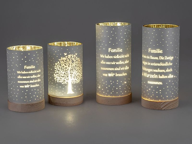 formano Nachttischlampe Sprüche, mit Timerfunktion, Silber, günstig online kaufen