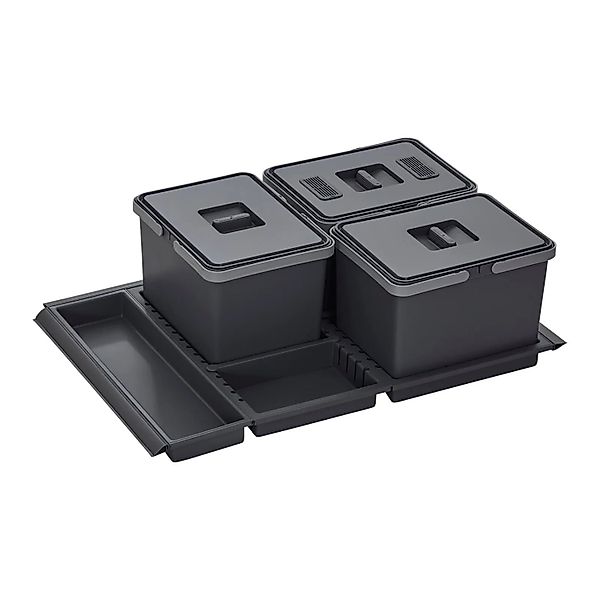 SOTECH Abfallsammler Mülleimer Metropolis 3x 15L mit Deckel Müllsystem für günstig online kaufen