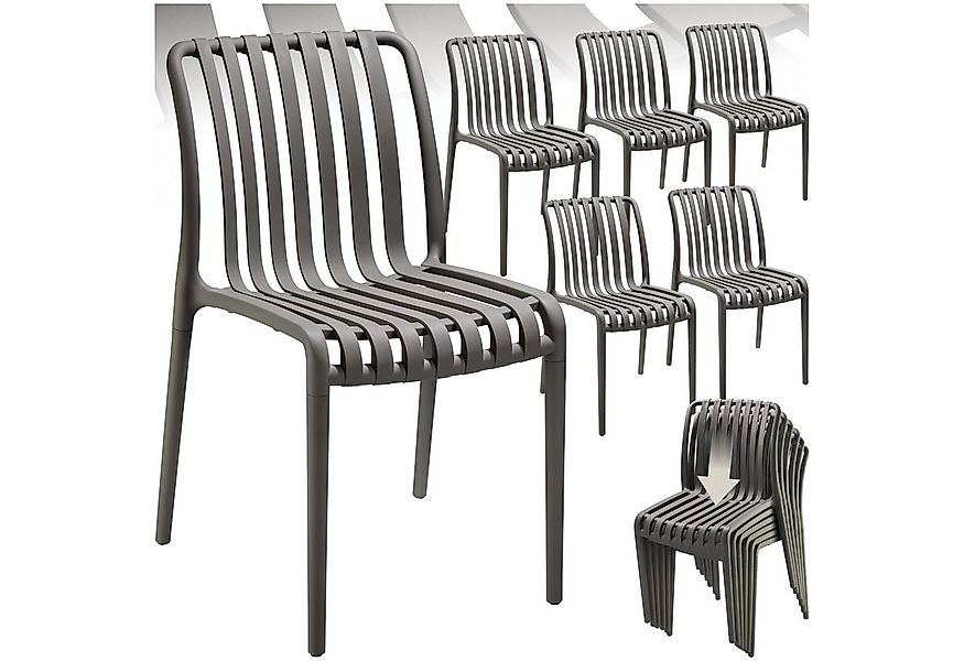 tectake Gartenstuhl Balkonstuhl, stapelbar, 47 x 58 x 80,5 cm, Belastbarkei günstig online kaufen