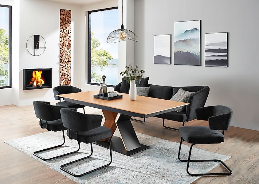 K+W Komfort & Wohnen Essgruppe "Mikkado Tube" 6 Stk. tlg. 4 Freischwinger u günstig online kaufen