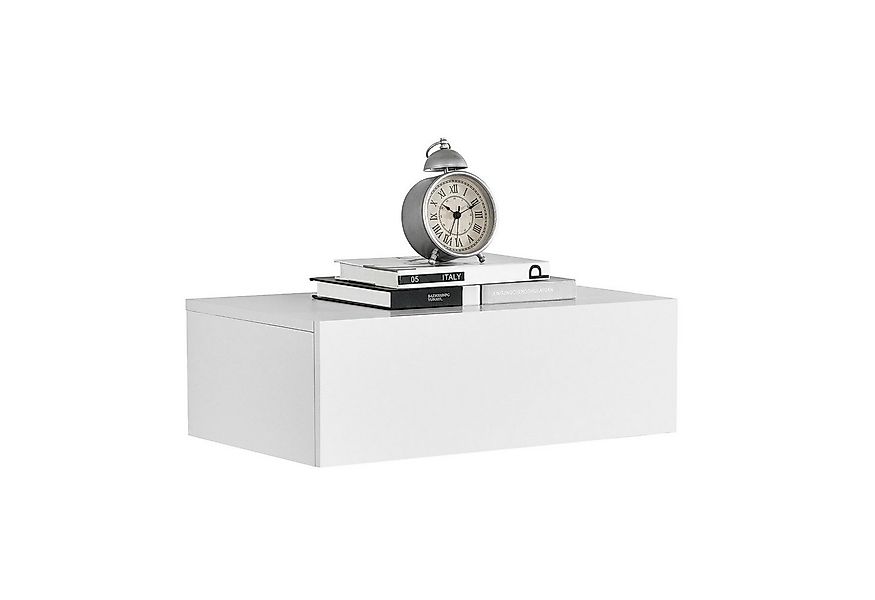 en.casa Nachtschrank »Oslo« Wandboard mit Schublade 46x30x15cm Weiß Matt günstig online kaufen